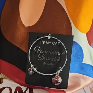 Silver Cat Charm Bracelet Jewelry